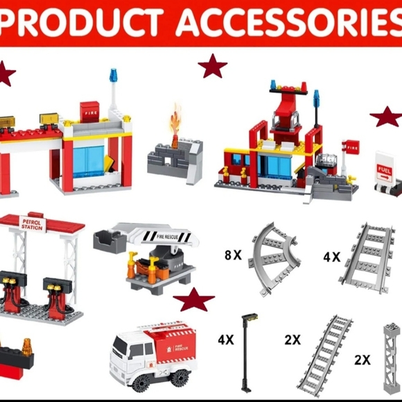 Fire Truck electric building blocks track Set - Picture 4 of 6